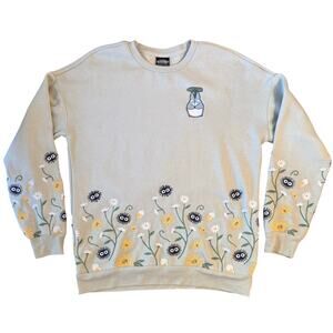 My Neighbor Totoro Sweatshirt Studio Ghibli Soot Sprites Floral Unisex Small
